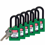 CANDADO DE SEGURIDAD NO CONDUCTOR VERDE (Paquete 6 unidades)