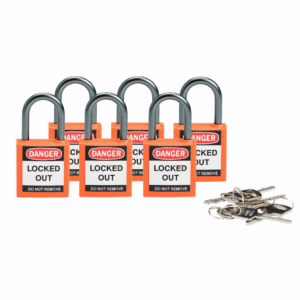 CANDADO COMPACTO DE SEGURIDAD NARANJA (Paquete 6 unidades)