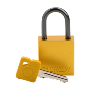 Candados compactos de aluminio para bloqueo de seguridad Velocity - Amarillo, De llaves diferentes
